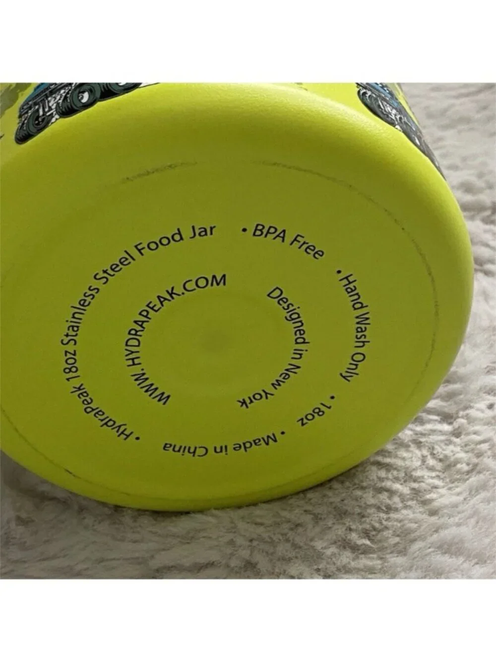 HYDRAPEAK‎ 18 Oz Neon Green Monster Truck Food Jar Insulated Stainless Steel NEW